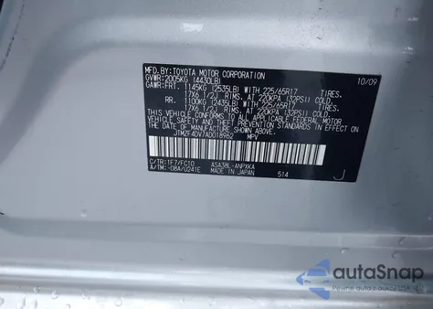 2010 Toyota Rav4 z USA, uszkodzony, nr VIN JTMZF4DV7AD018962